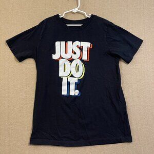 Nike Shirt Boy's Large Black Just Do It Graphic Short Sleeves